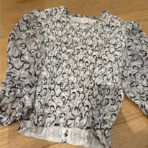 Wilfred smocked blouse 3/4 sleeve Aritzia XS